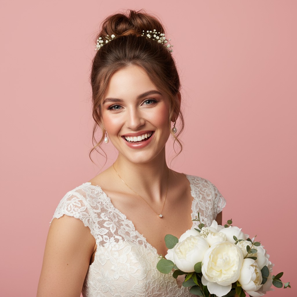 Messy Bun Wedding Updo Ideas
